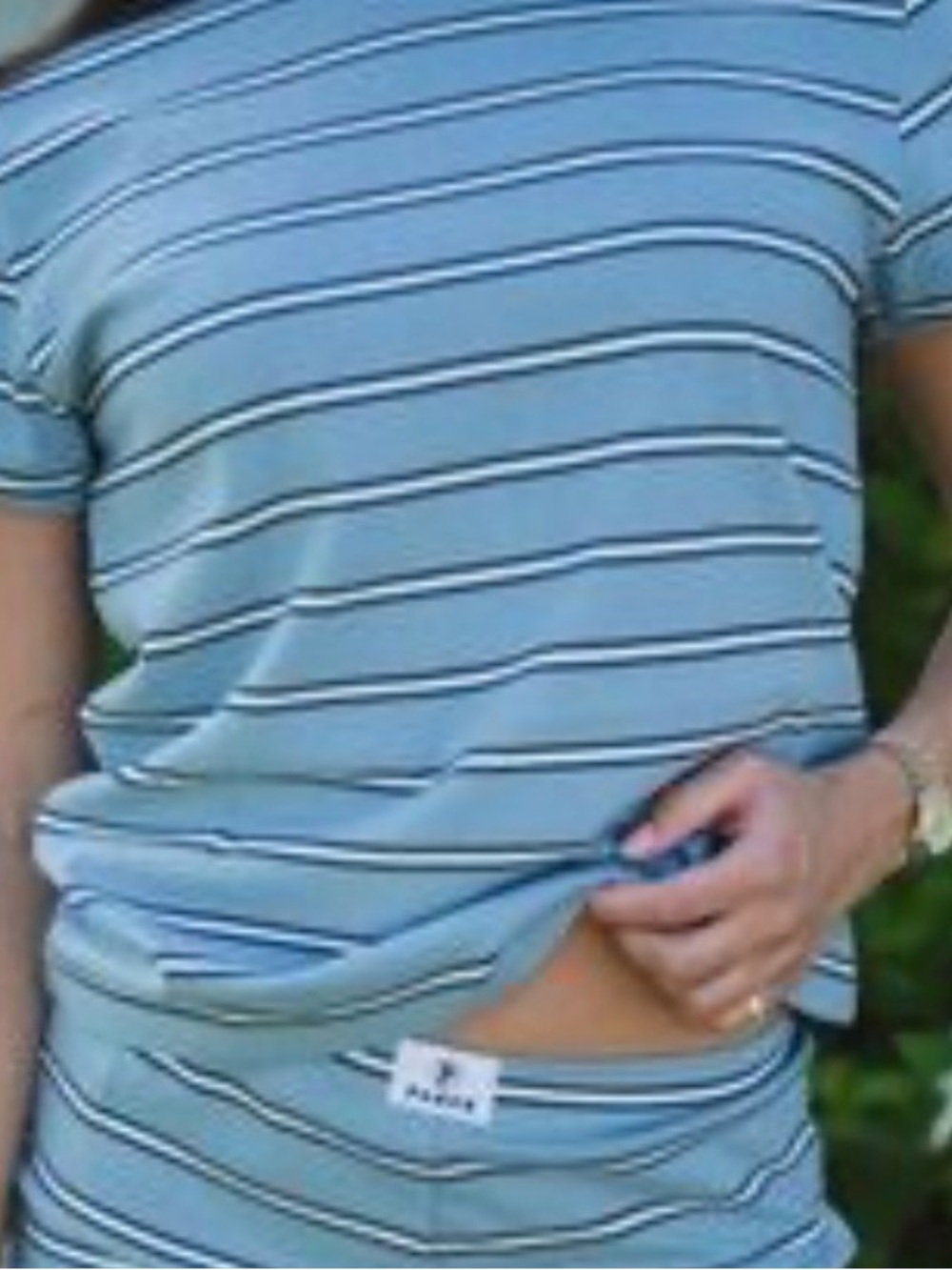 Parke Maggie and Emma Light Blue Striped Tee